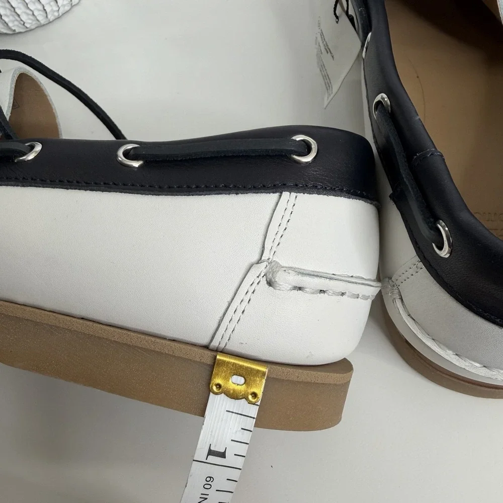 Zara Man Leather Deck Shoes Limited Edition White Navy US 11‎ EU 44 NWT Casual
